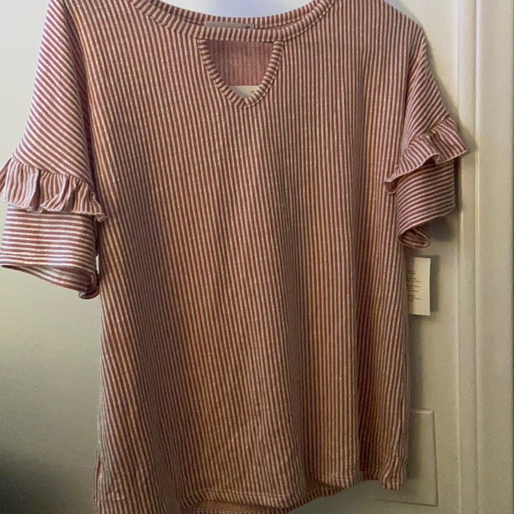 Cosmetic rose/ white combo blouse